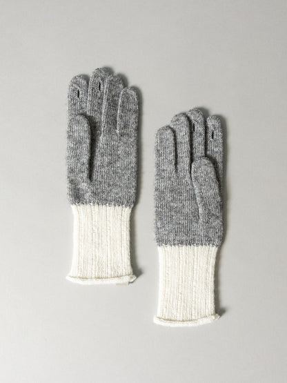 Recycled Wool Gloves - Light Grey