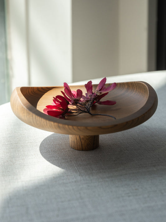 AEKA Object Footed Flat Bowl, Smoky Grey