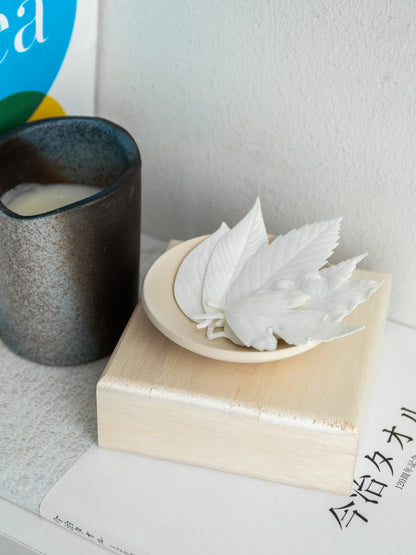 HA KO Paper Incense - Wooden Box Set of 6 With Incense Mat and Dish