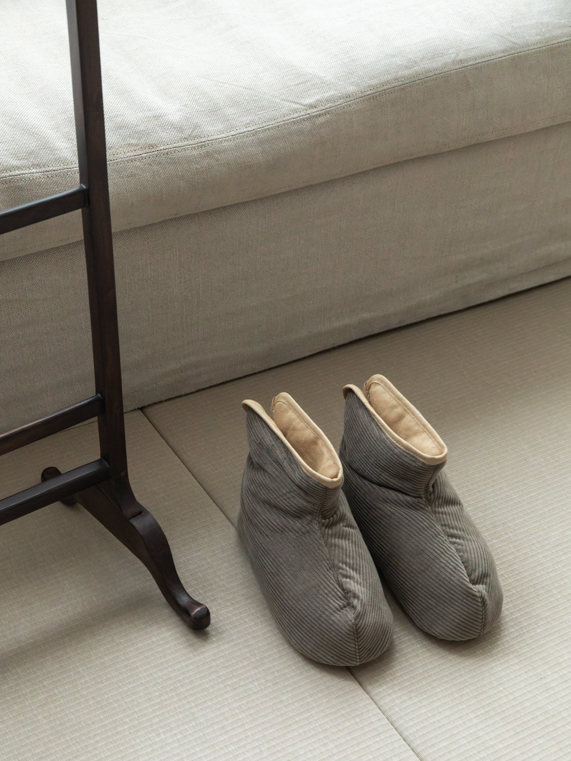 Sasawashi Corduroy Room Boots, Taupe