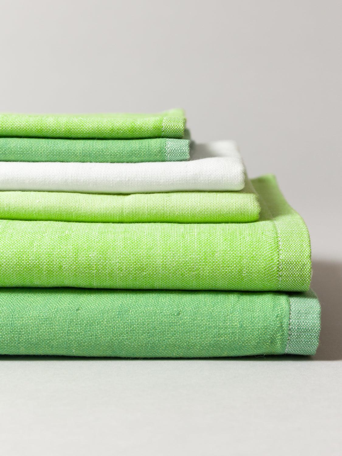 Two Tone Chambray Towel - Green
