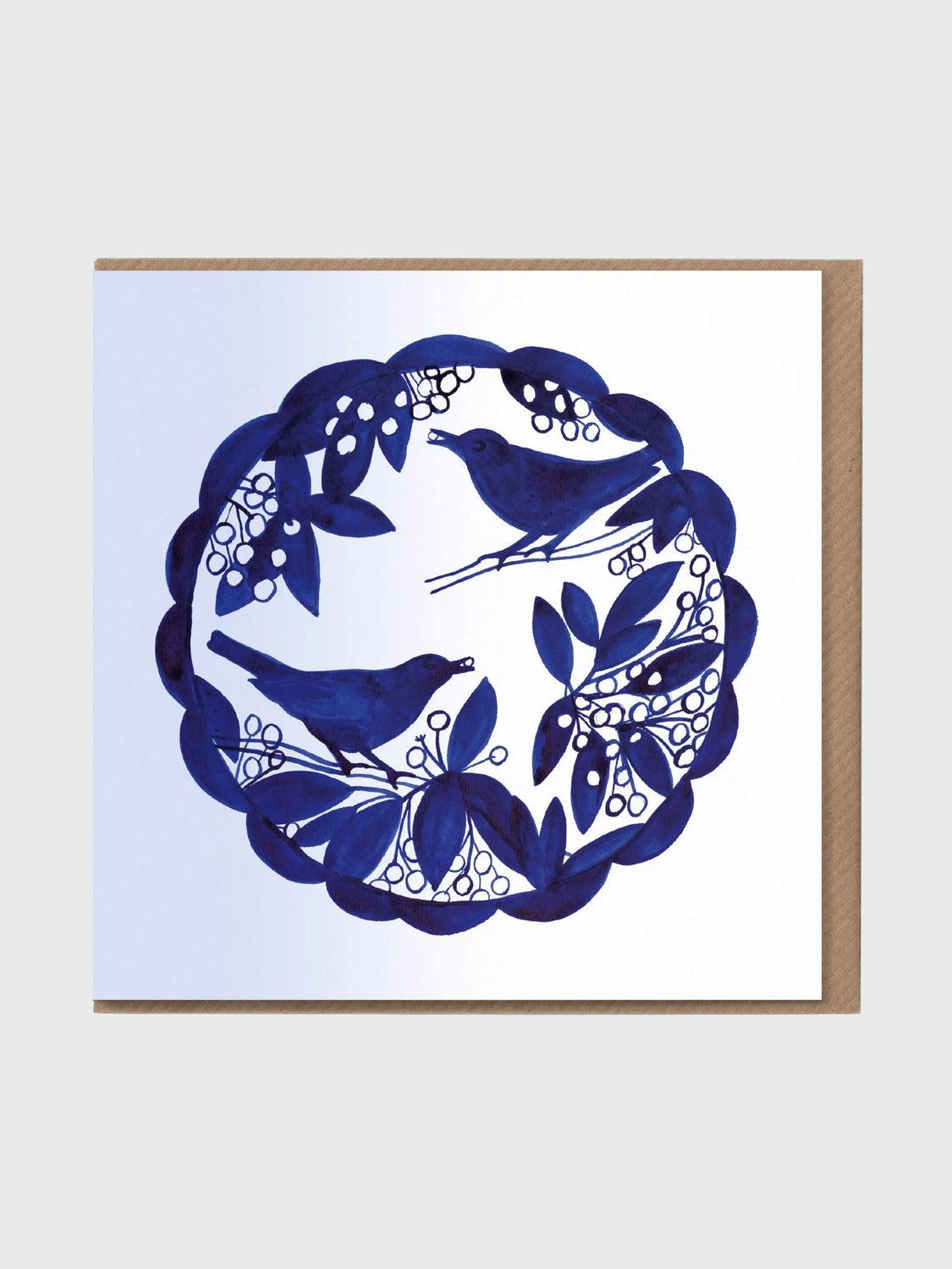 Greeting Card - Blackbird Berry